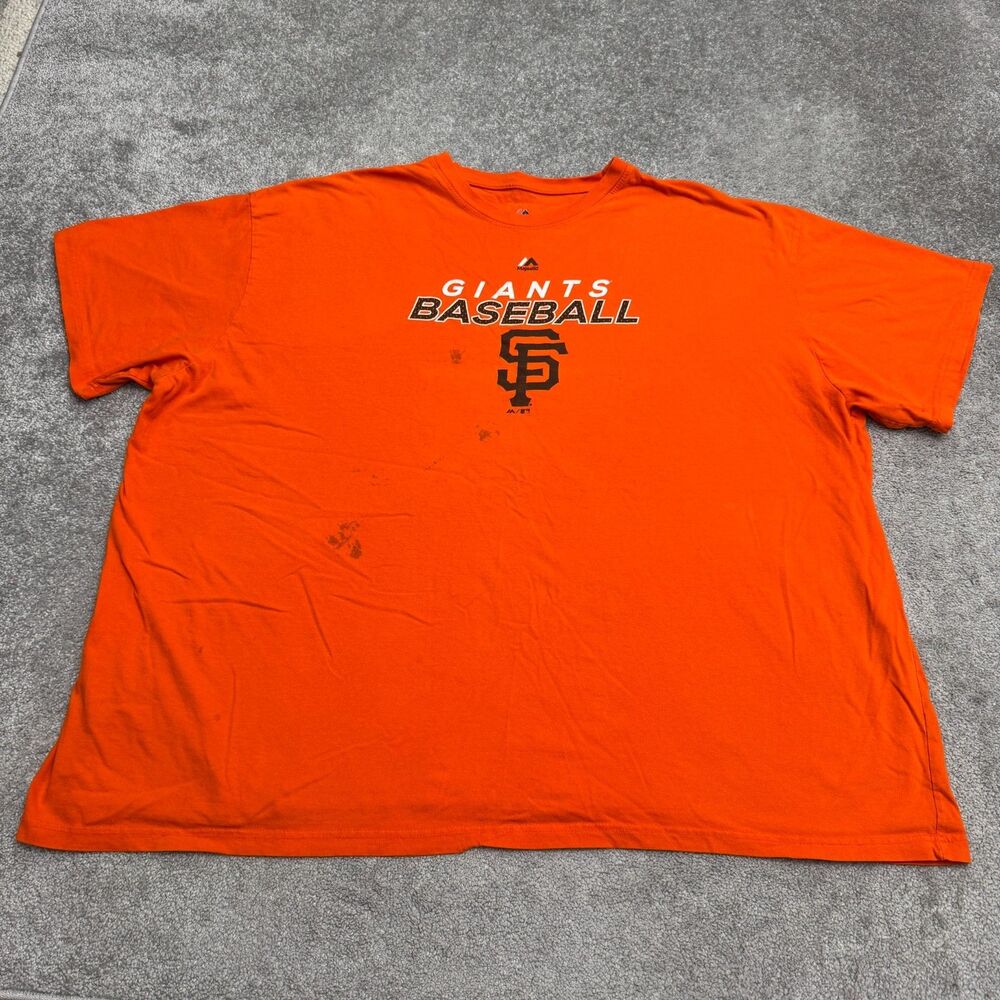 Majestic San Francisco Giants MLB Baseball T-Shirt Mens 6XL Orange Baseball Tee